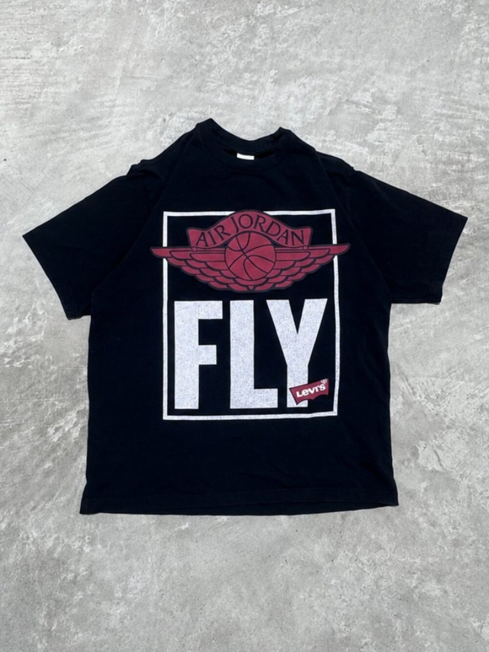 Jordan x Levi's Fly Tee Black Air Jordan Wings Collab Men's Large